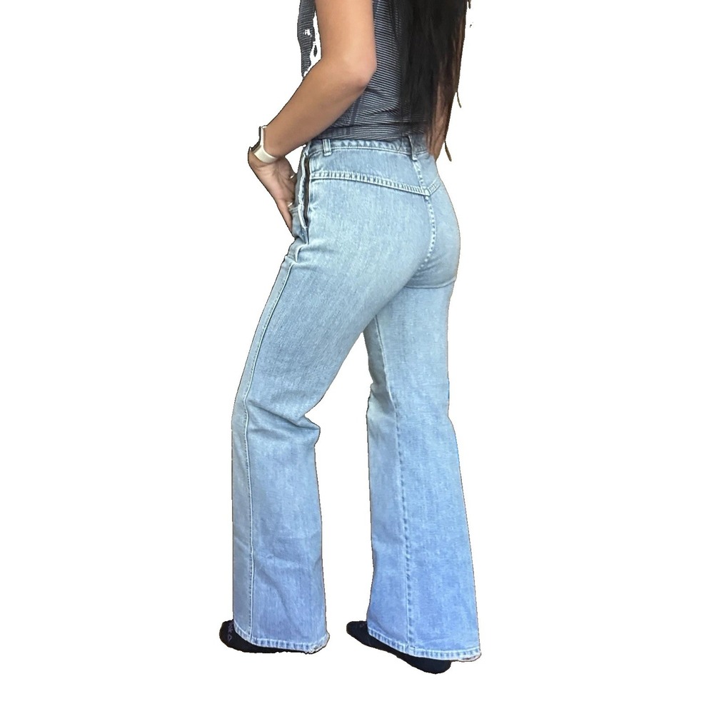 Vintage Gasoline Bootcut Jeans Womens 5 Blue Light Wash Y2K Low Rise Side Zip